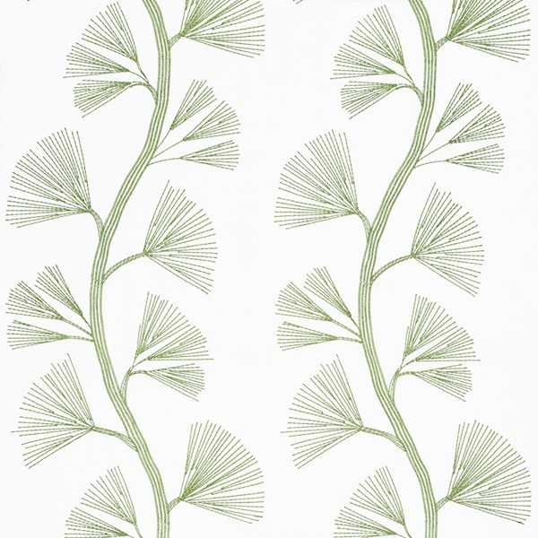 Ginkgo Embroidery - Leaf Fabrics | Schumacher